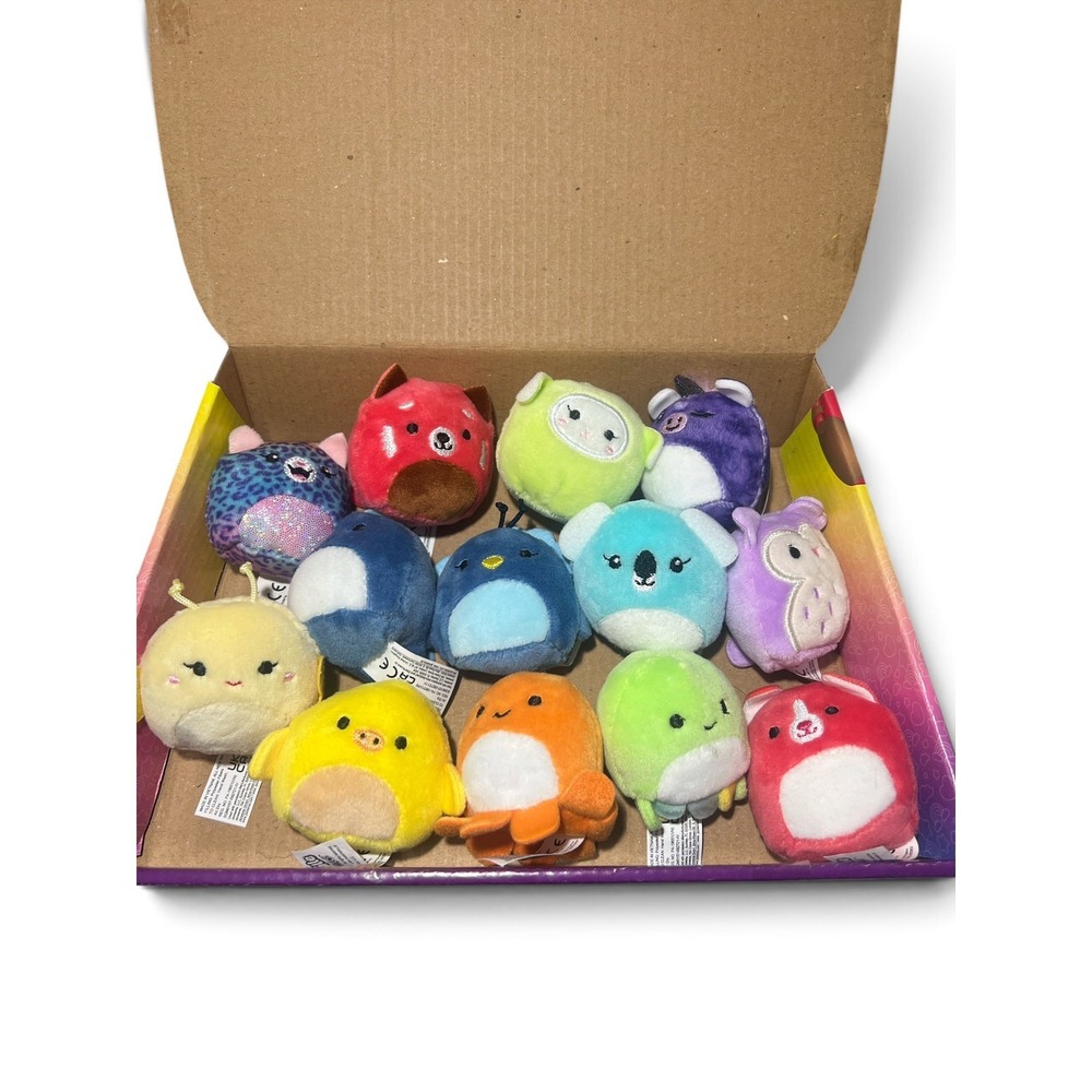 Squishville Mini Squishmallows 14 Pack Rainbow 2" Plush Toys Opened Package